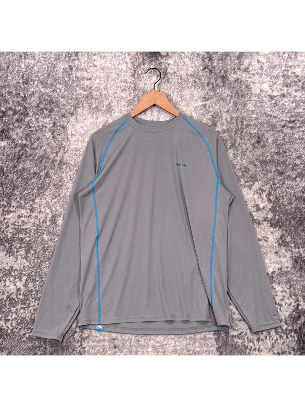 Simms Shirt Medium Mens Solarflex Fishing Long Sleeve Gray